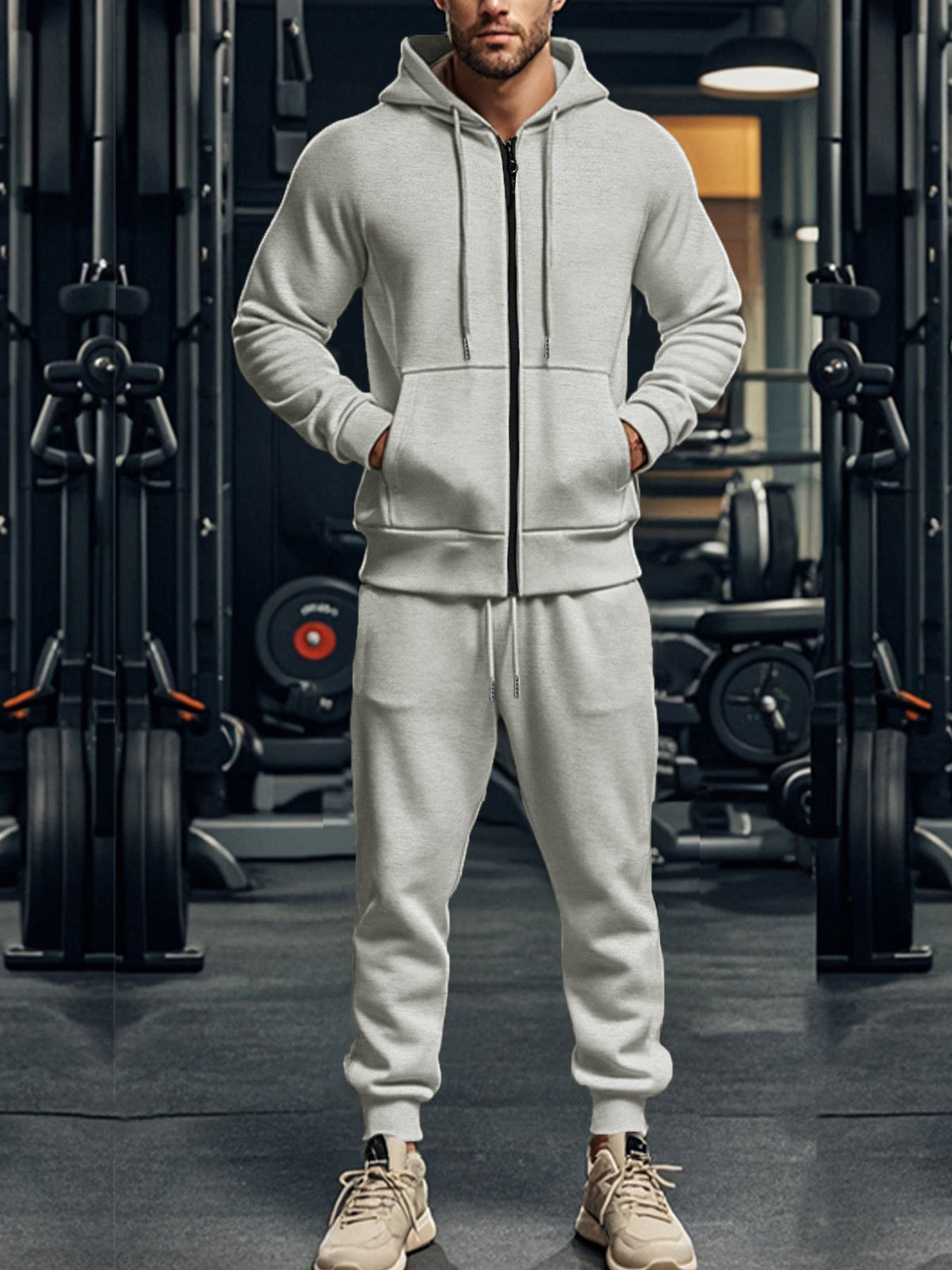 Completo Uomo con Felpa Zip e Pantaloni Jogger