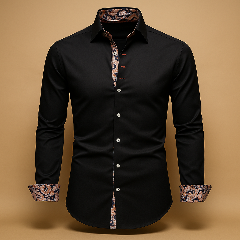 Camicia Elegante Uomo Slim Fit a Maniche Lunghe con Colletto Classico