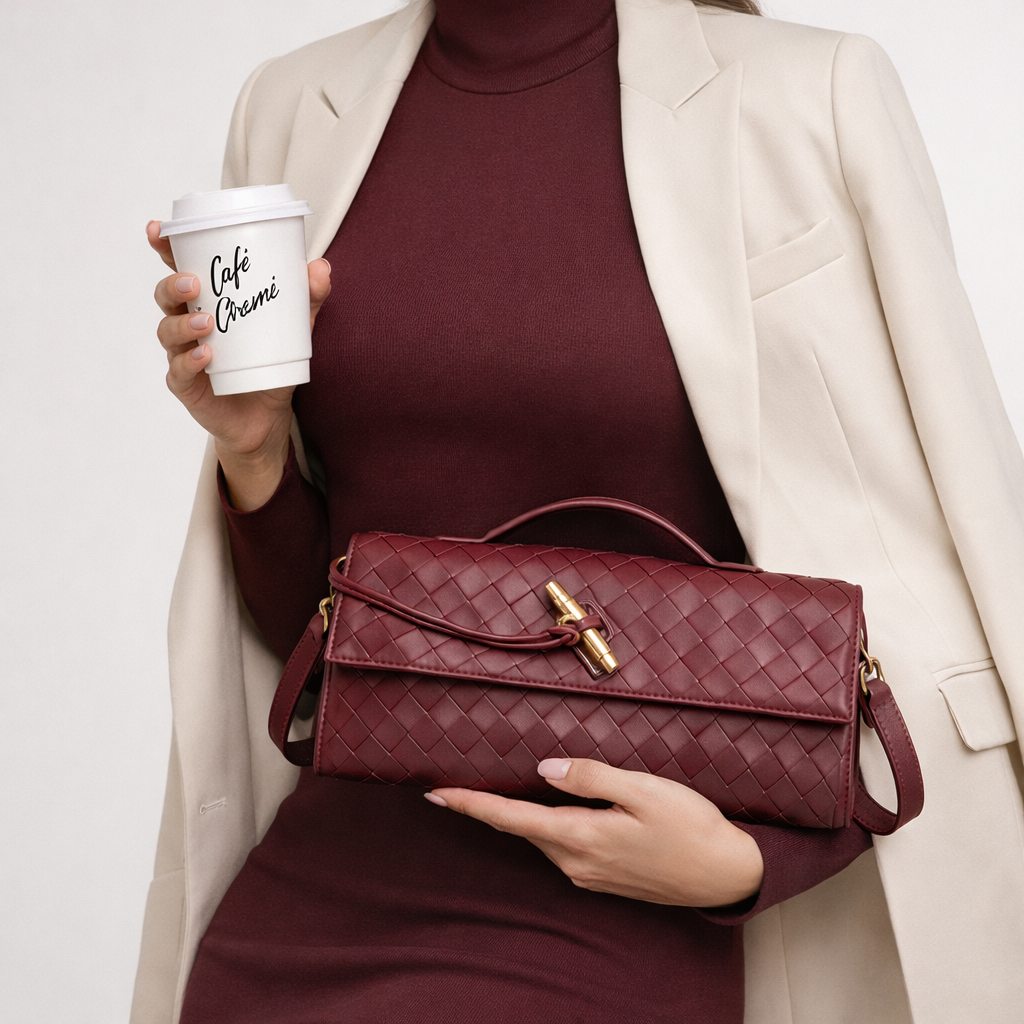 Pochette Intrecciata con Tracolla Rimovibile