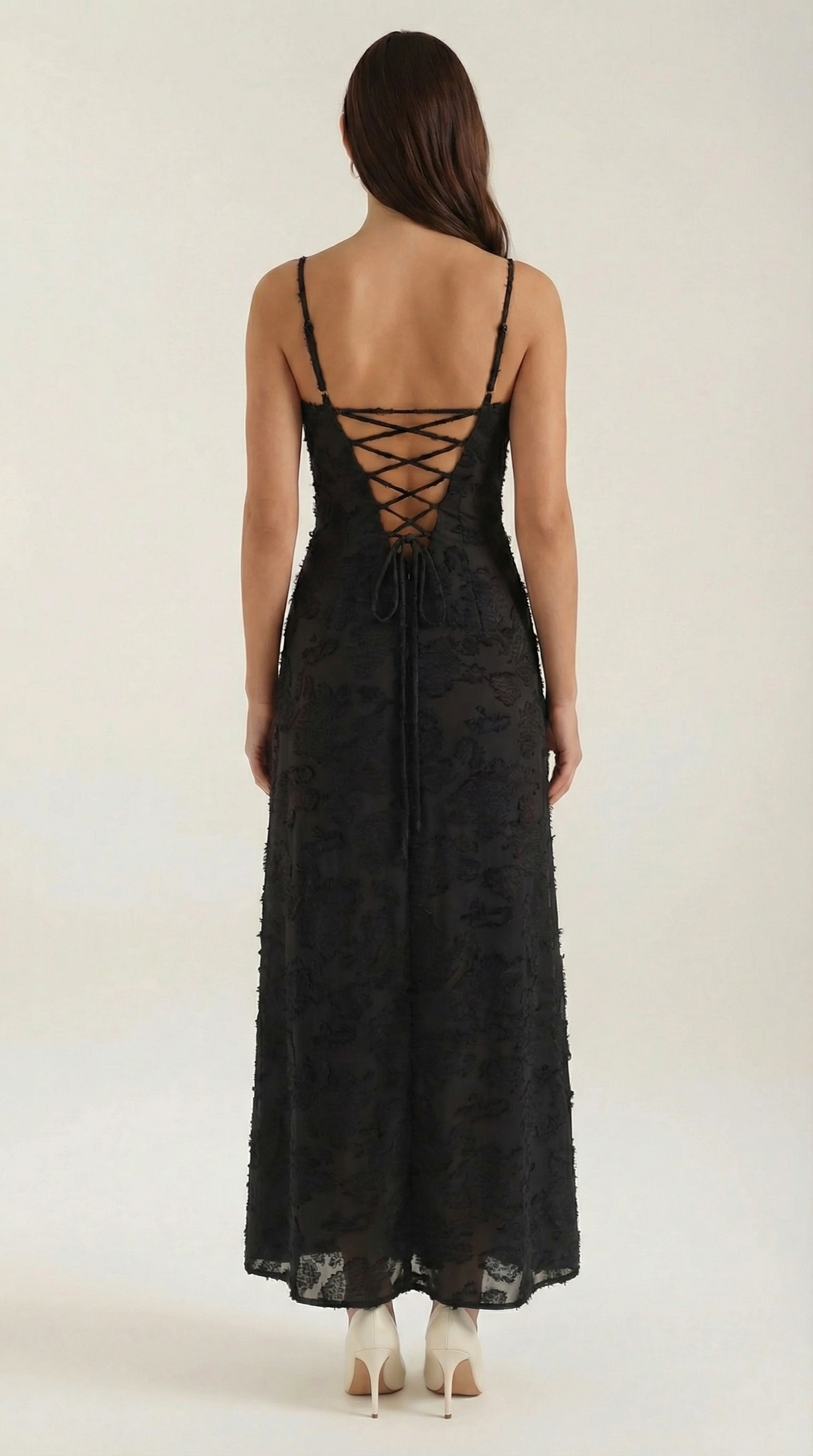 Arabelle Maxi Dress in Jacquard Fabric
