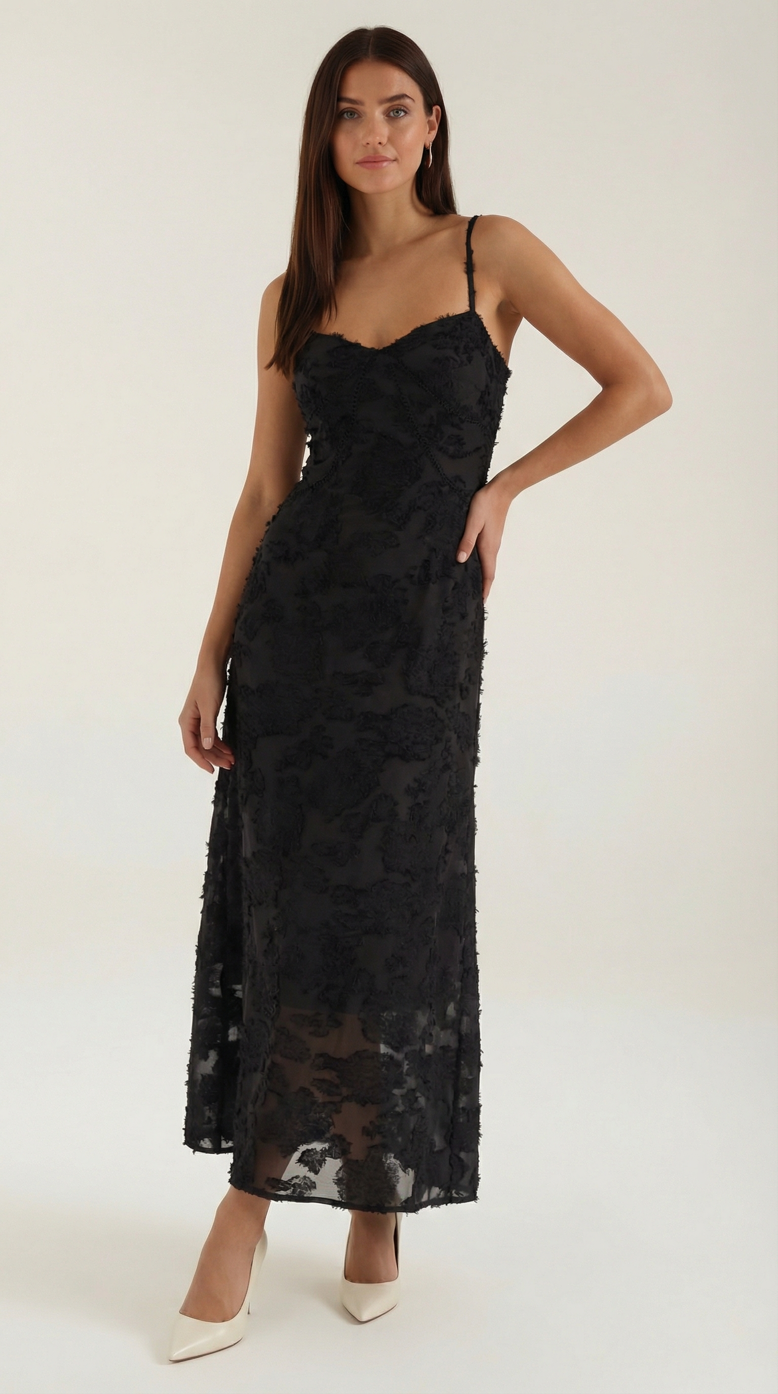 Arabelle Maxi Dress in Jacquard Fabric
