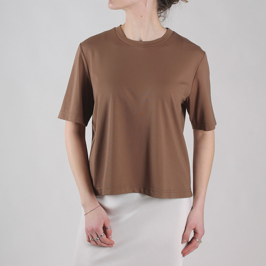 T-shirt a girocollo in viscosa