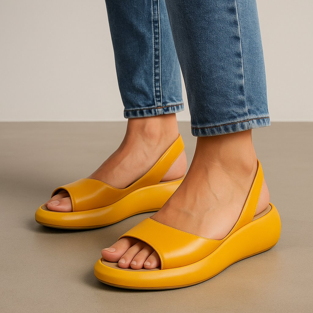 Sandali Bassi Slingback a Punta Aperta da Donna