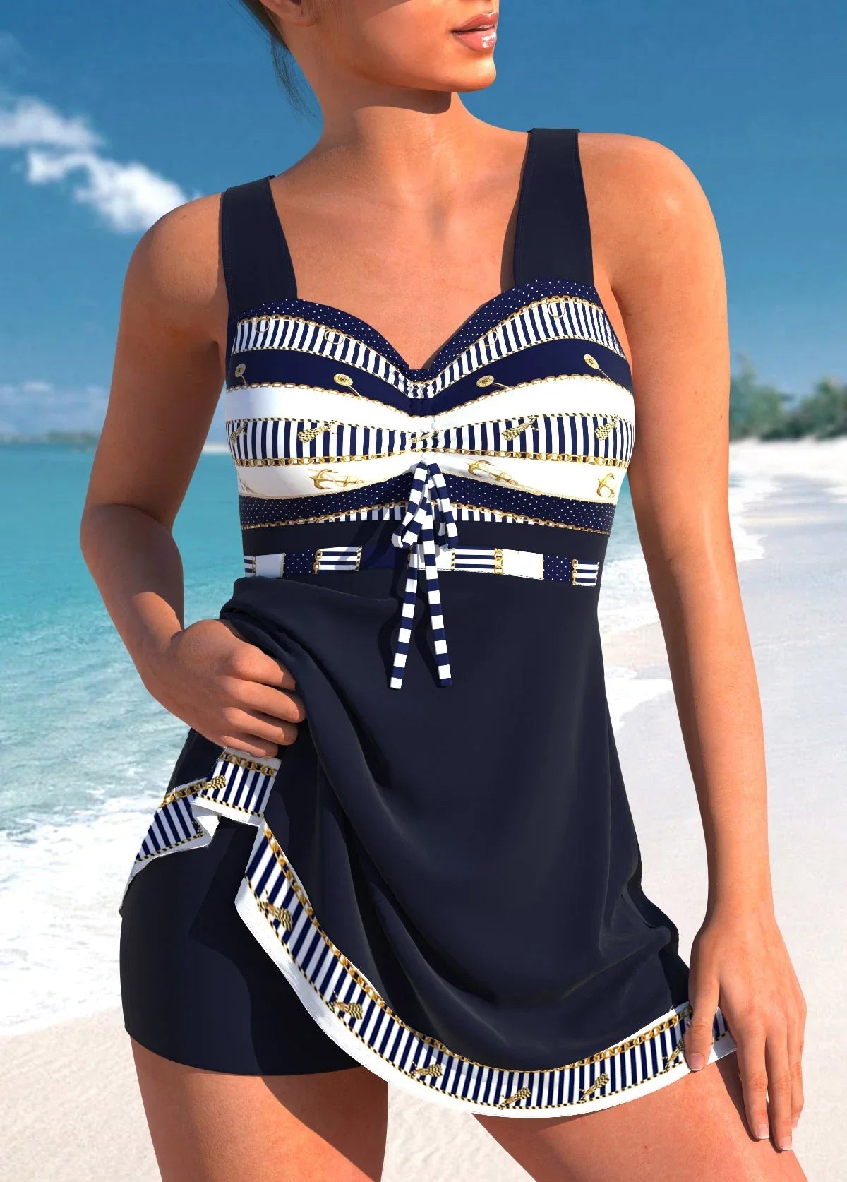 Tankini da donna con gonna integrata