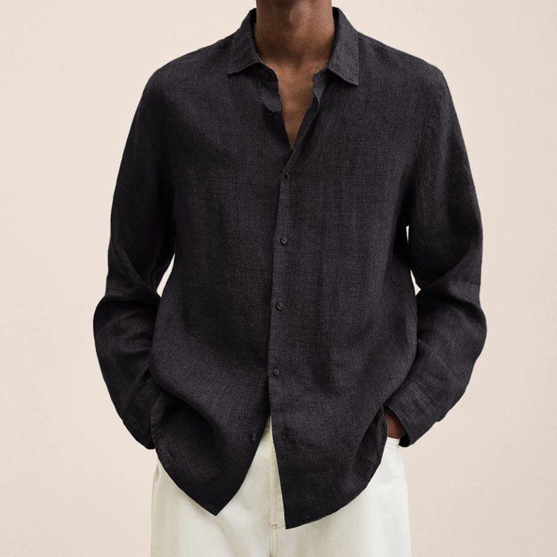 Camicia in lino a maniche lunghe da uomo