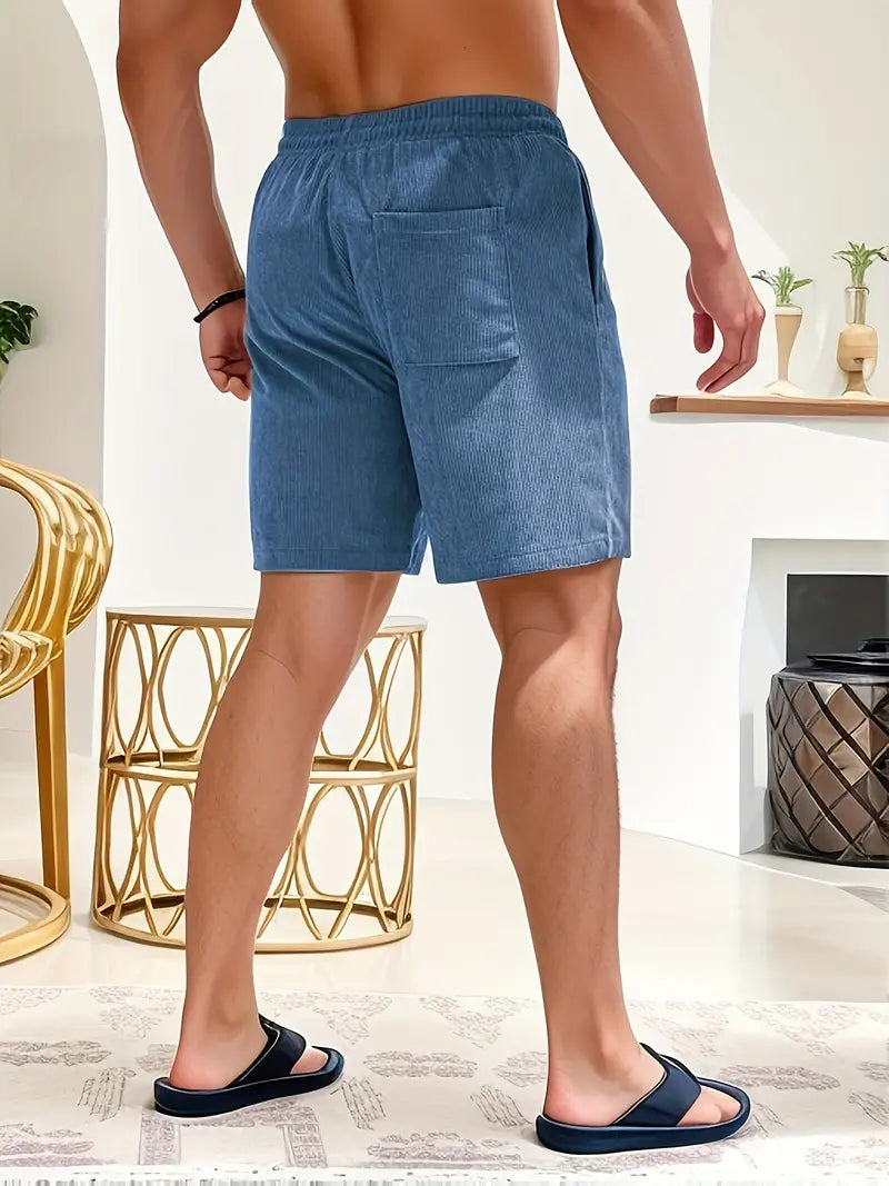 Shorts uomo in corduroy con coulisse