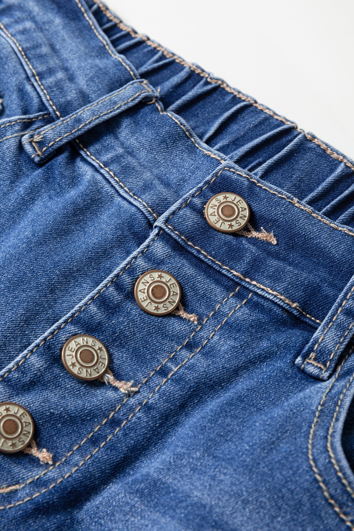 Jeans Casual Blu con 4 Bottoni e Taglio Conico