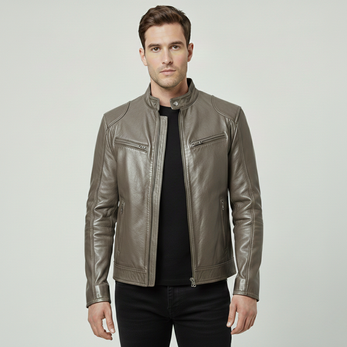 Modern Men's Leather Jacket