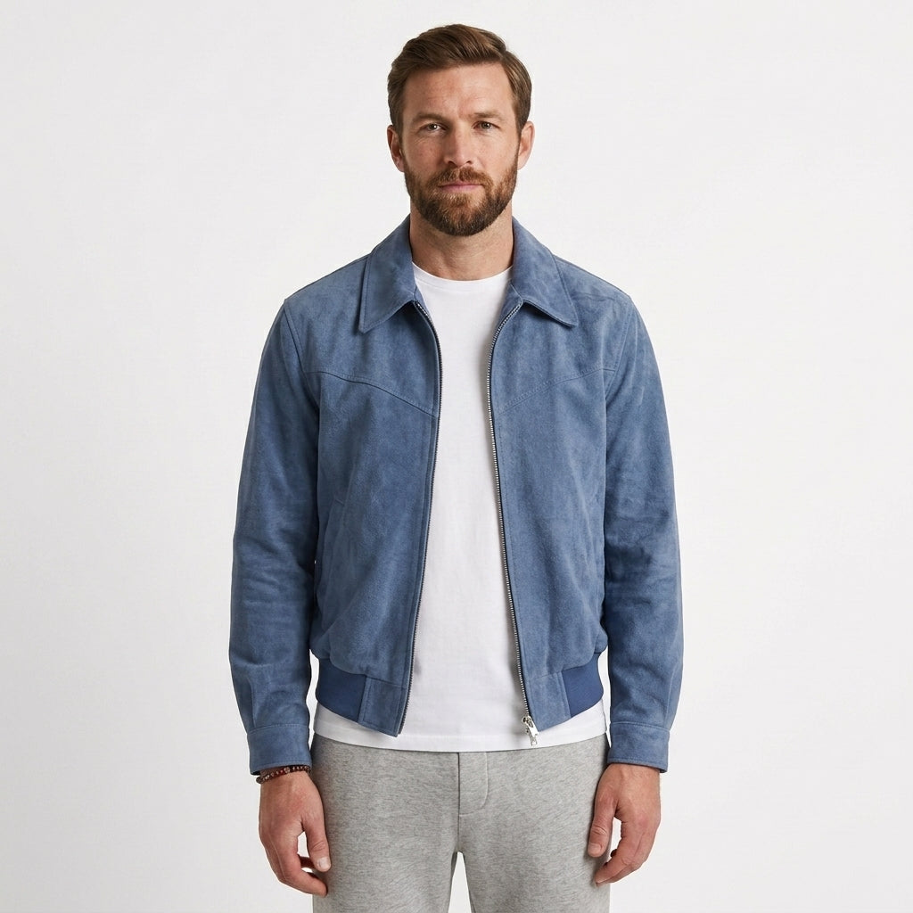 Giacca Uomo Casual con Zip e Colletto Classico