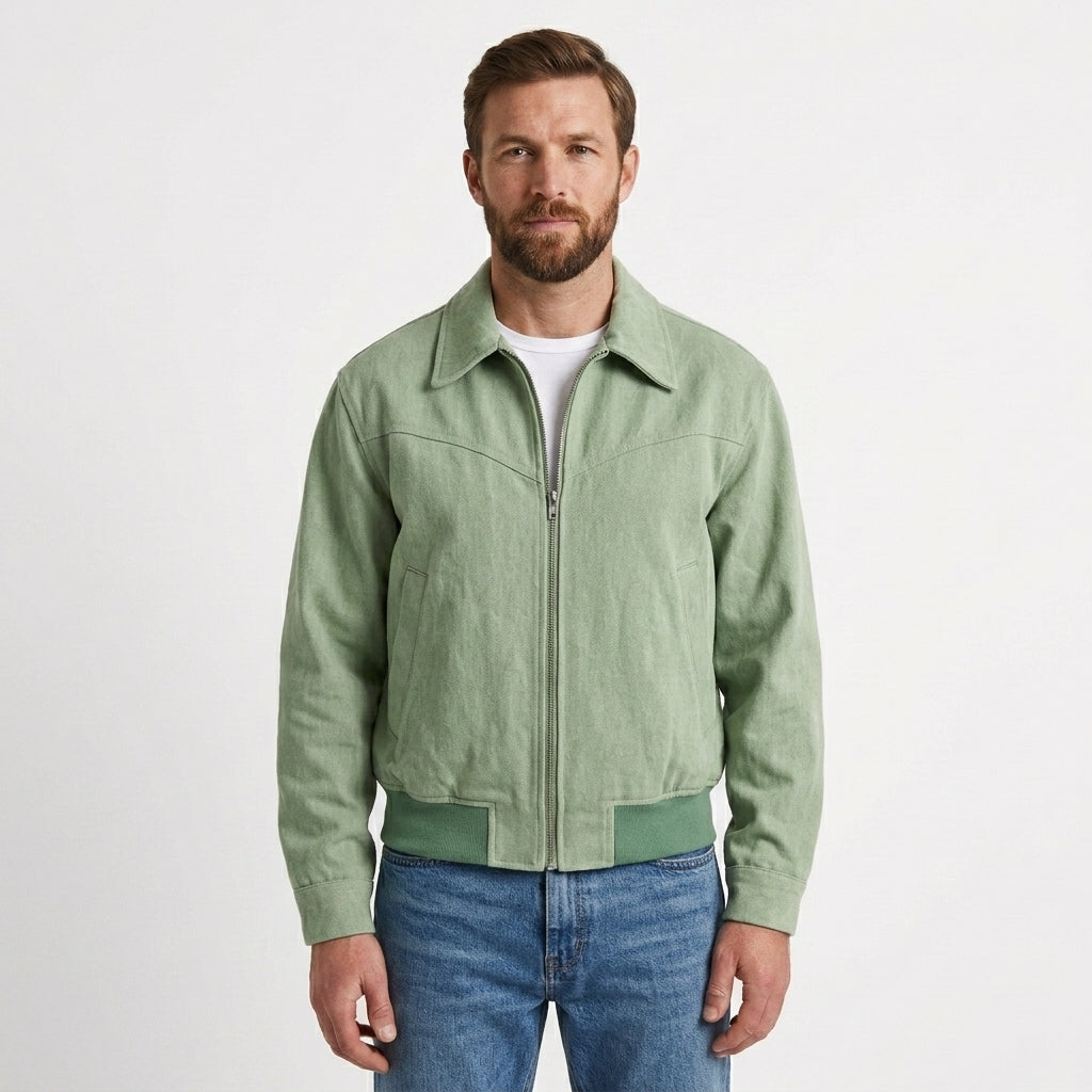 Giacca Uomo Casual con Zip e Colletto Classico