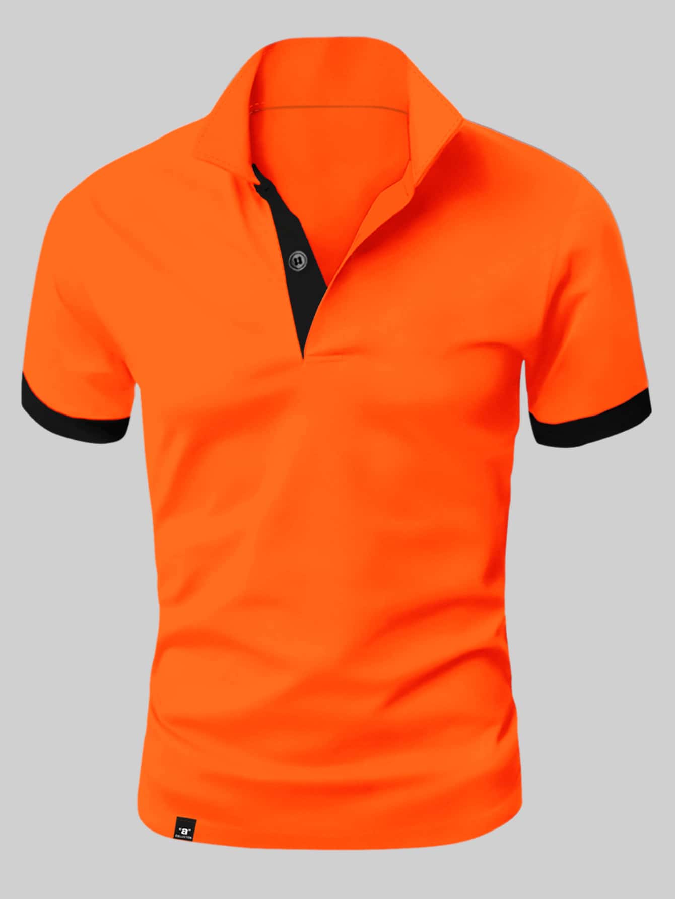Tricou polo bărbați cu mâneci scurte și margini contrastante