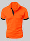 Tricou polo bărbați cu mâneci scurte și margini contrastante