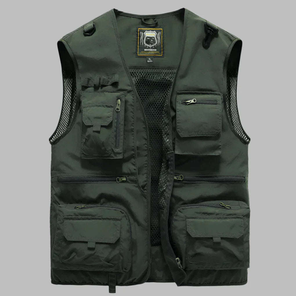 Gilet utility uomo multitasche senza maniche