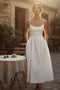 Abito Midi da Donna con Spalline Sottili e Gonna Svasata