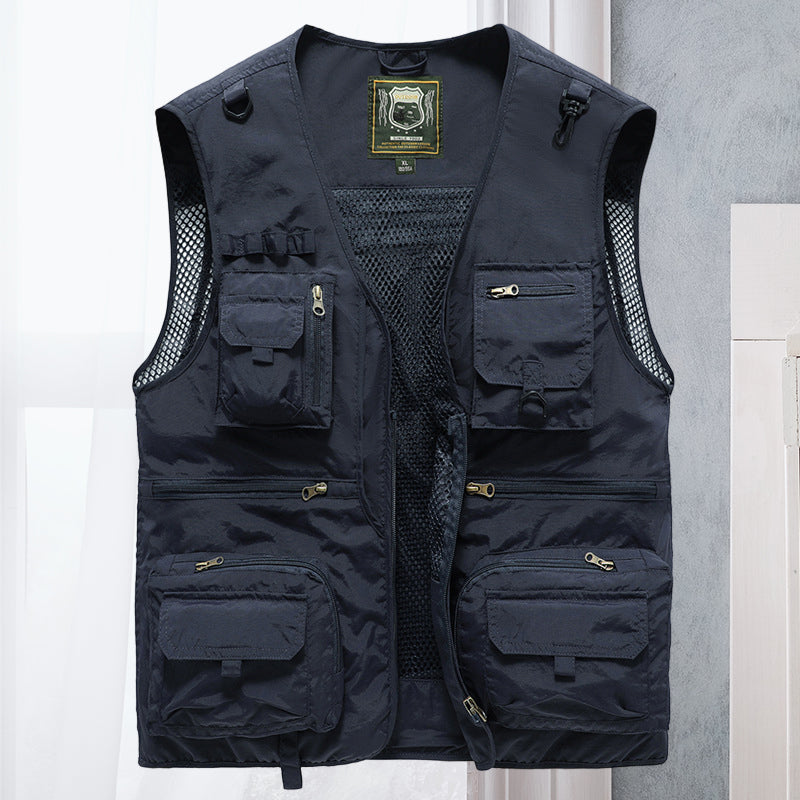 Gilet Estivo Multitasche Leggero da Uomo - Giacca Senza Maniche Traspirante