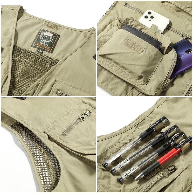 Gilet Estivo Multitasche Leggero da Uomo - Giacca Senza Maniche Traspirante