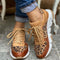 Γυναικεία sneakers με λεοπάρ σχέδιο, χοντρή σόλα και κλείσιμο με κορδόνια