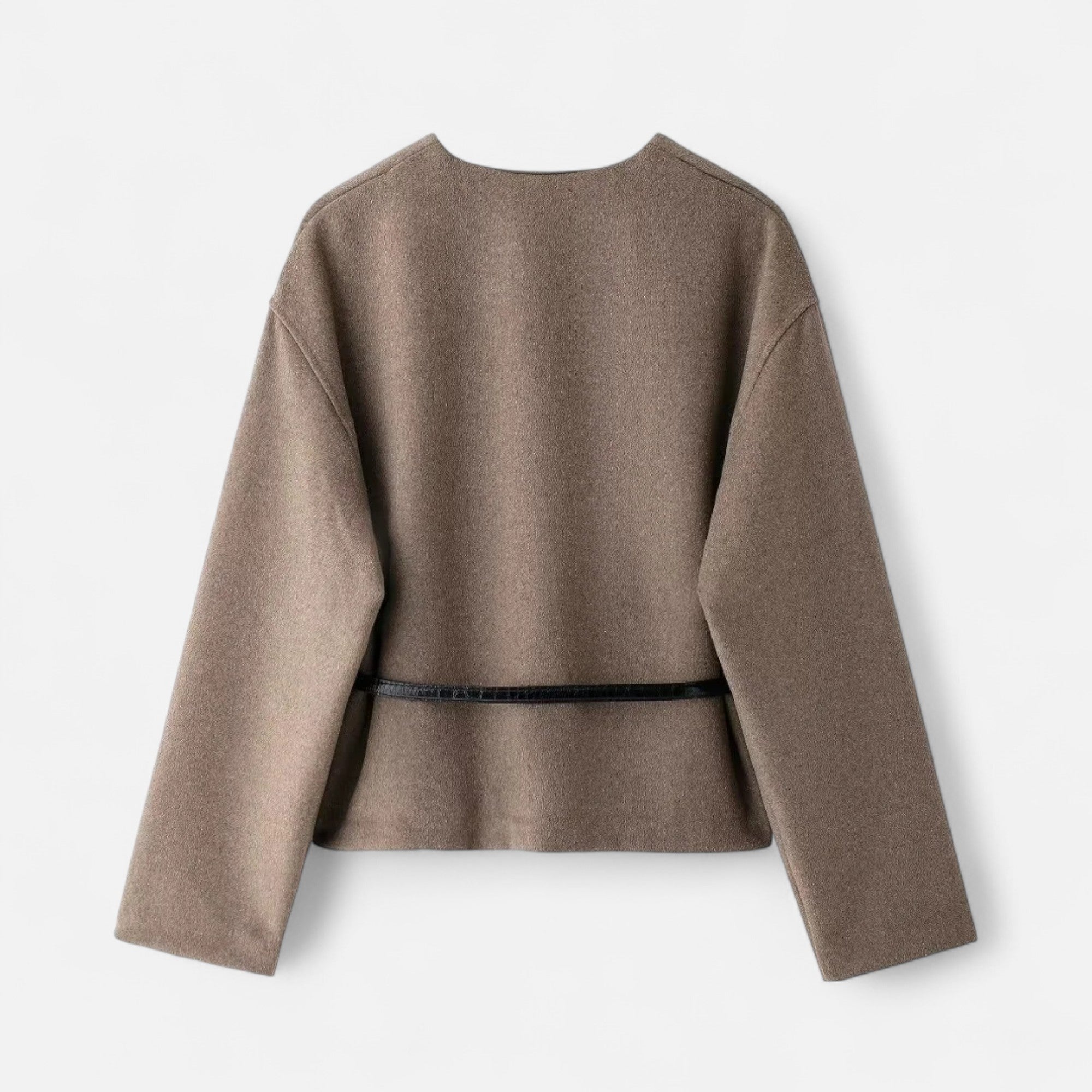 Giacca Donna Incrociata con Cintura Sottile e Scollo a V