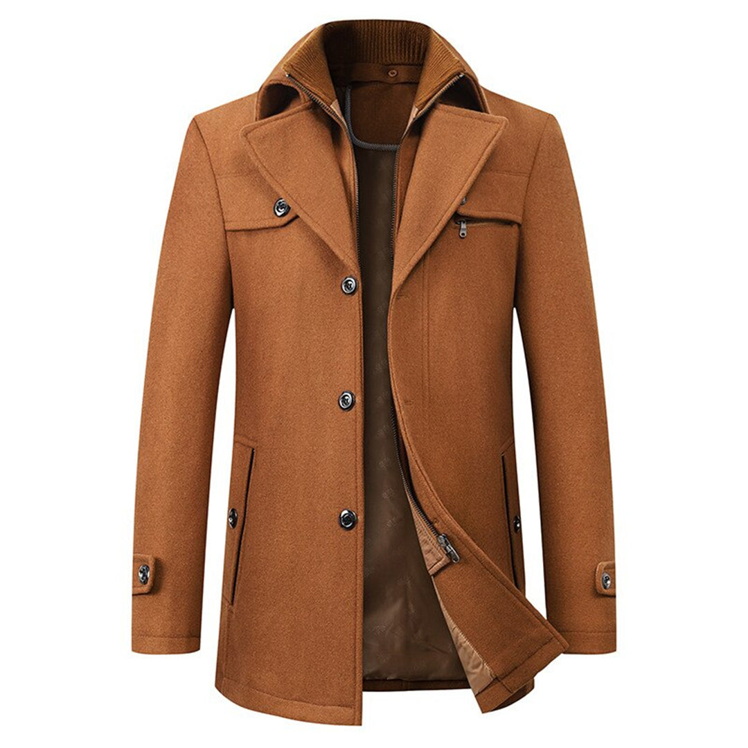 Cappotto Lungo da Uomo Slim Fit con Collo Alto | Soprabito Invernale Elegante e Caldo