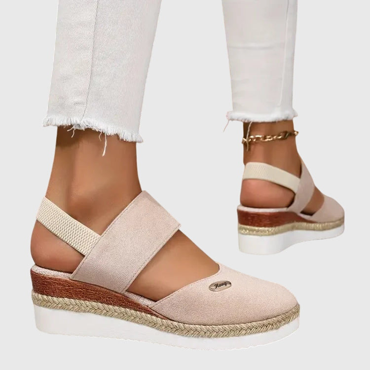Sandalia para mujer casual con correa elástica y suela cómoda