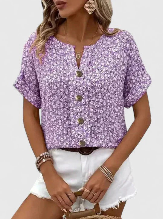 Blusa estiva floreale in cotone per ogni occasione