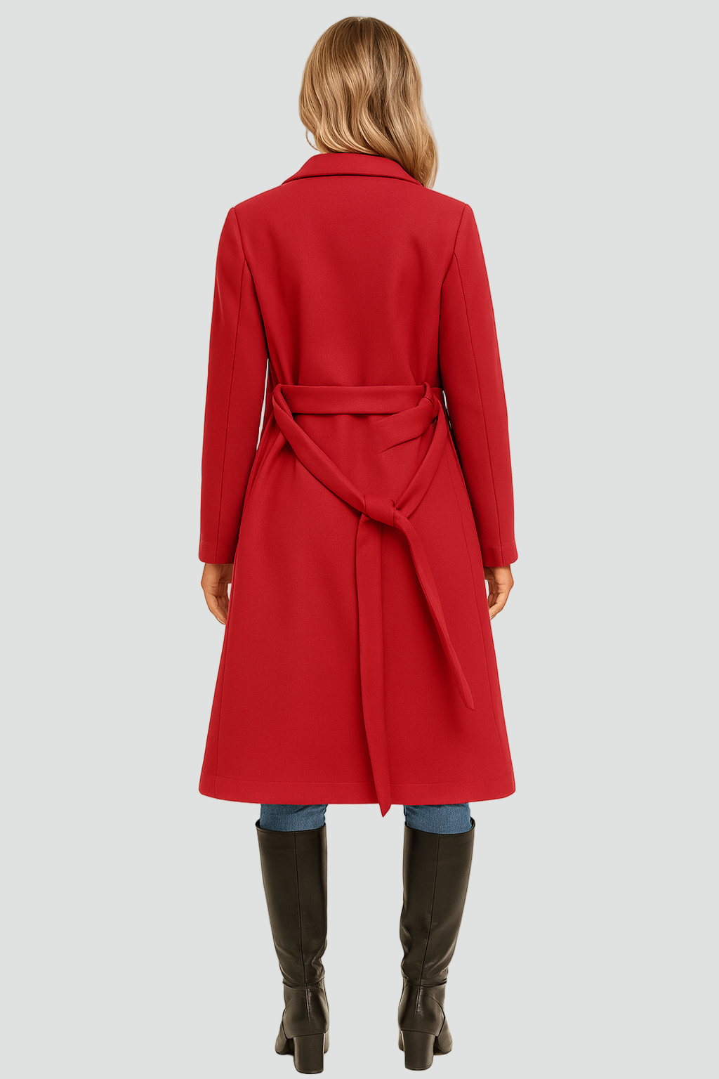 Trench Donna Lungo con Cintura e Revers Classico