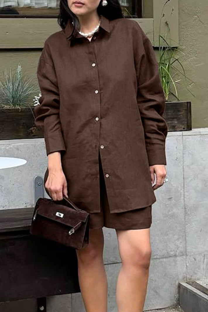 Cardigan Chic Casual Completo Due Pezzi con Shorts