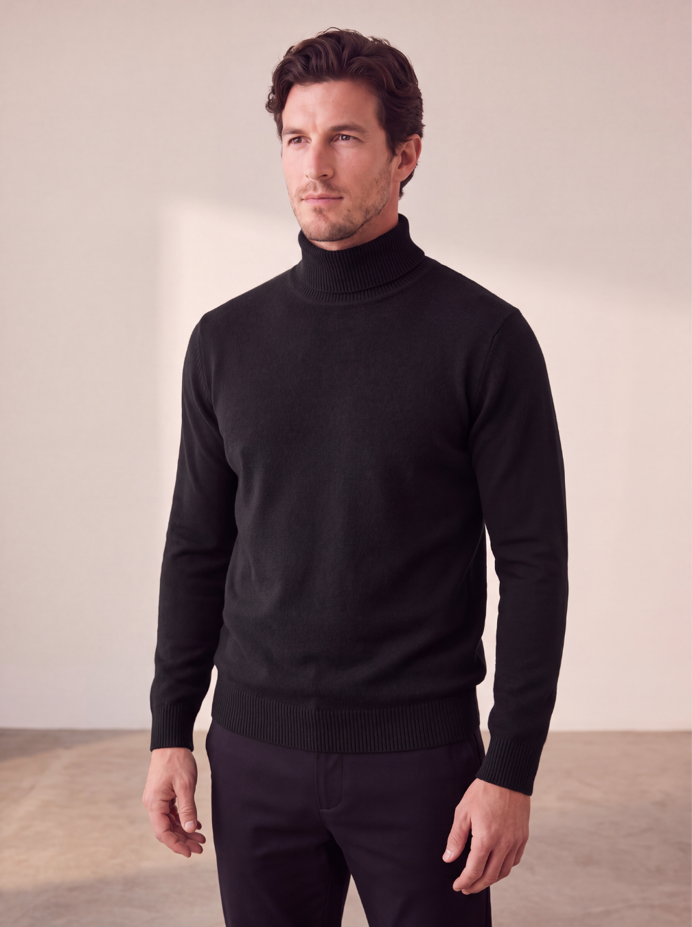 Maglione a Collo Alto da Uomo con Maniche Lunghe