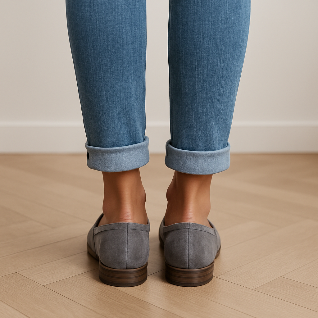 Women's Loafers in Suede Faux Leather with Low Heel