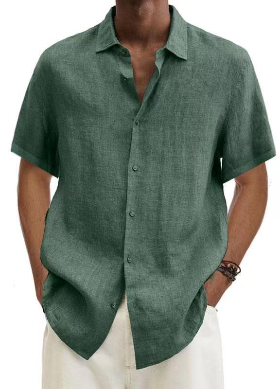 Camicia Uomo a Maniche Corte in Lino – Vestibilità Comfort