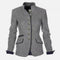 Blazer Donna Grigio con Collo Alto e Bottoni Decorativi