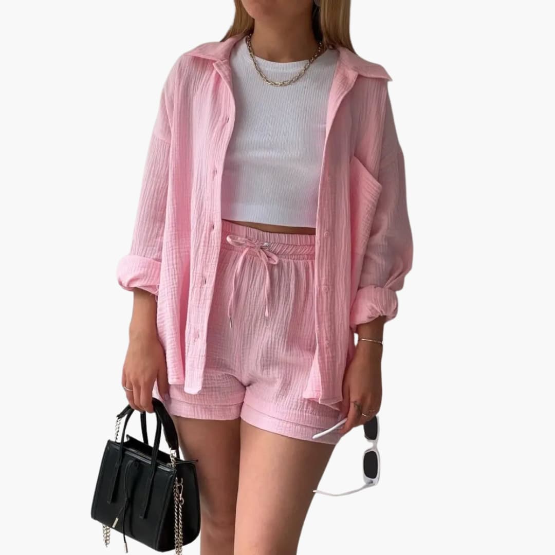 Completo Estivo Due Pezzi | Camicia e Shorts da Donna