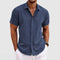 Camicia Casual da Uomo a Maniche Corte in Lino e Cotone
