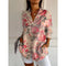 Blusa Floral con Botones para Mujer