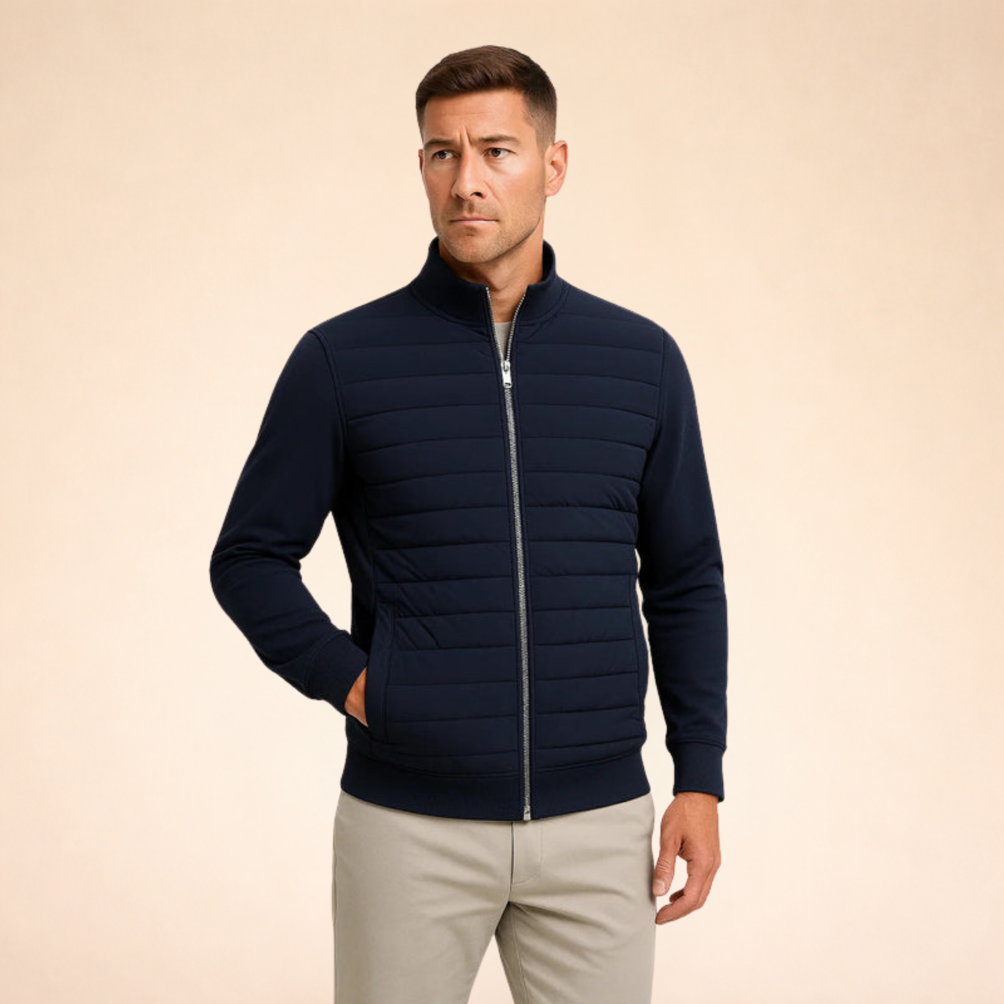 Giacca Trapuntata Leggera da Uomo con Zip Integrale
