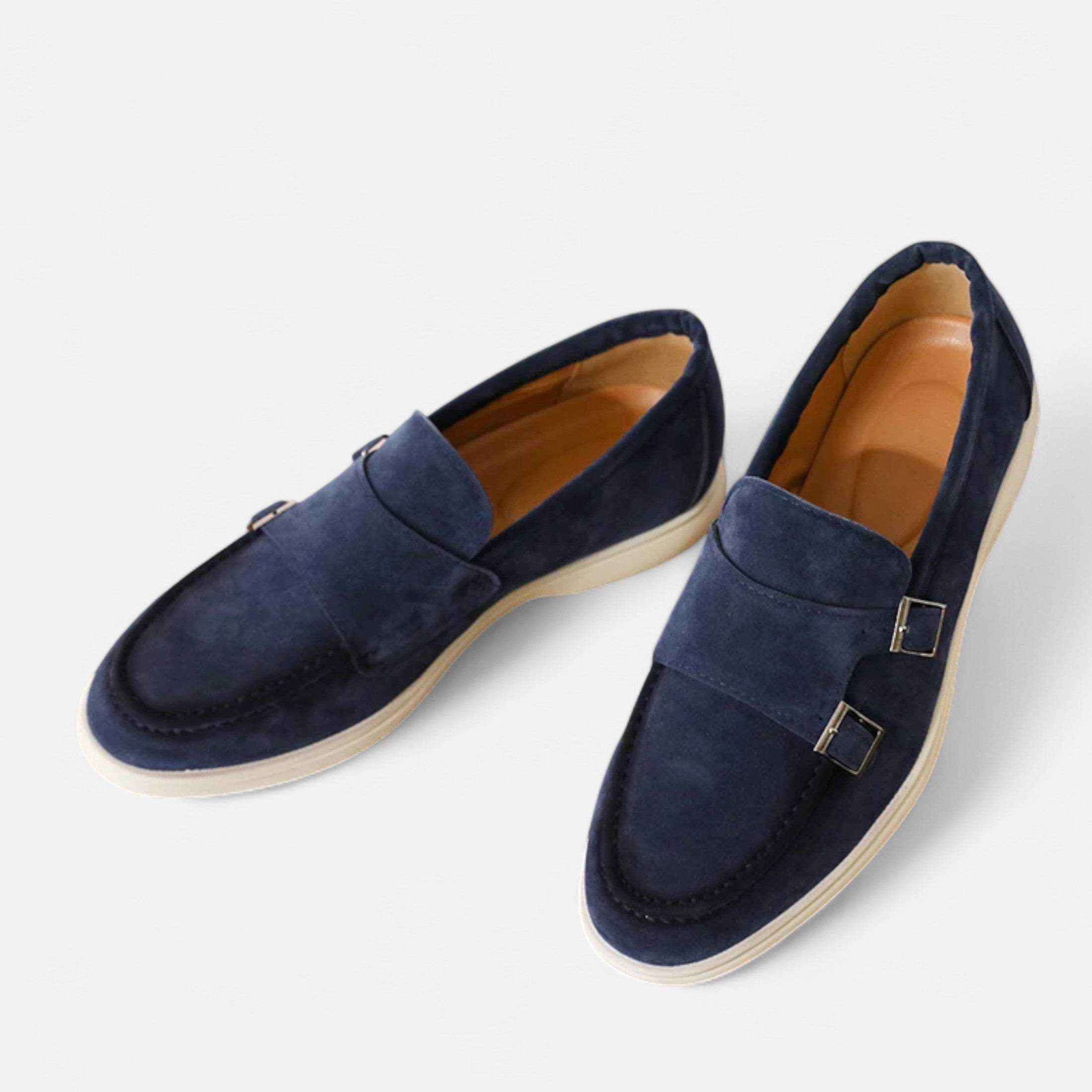 Men's Suede Monk Strap Loafers – Slip-On Elegance