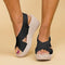 Sandali Platform Donna con Zeppa in Corda e Fasce Incrociate