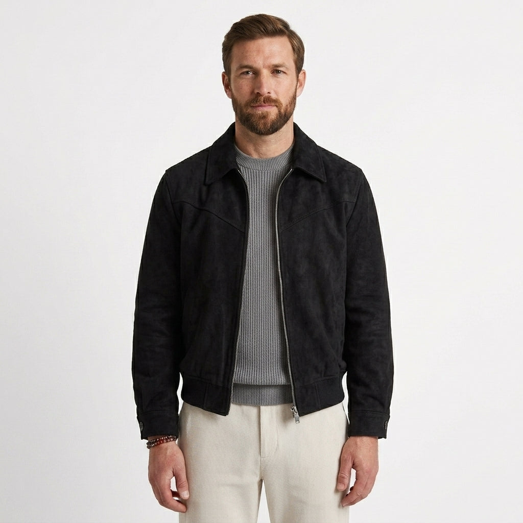 Giacca Uomo Casual con Zip e Colletto Classico