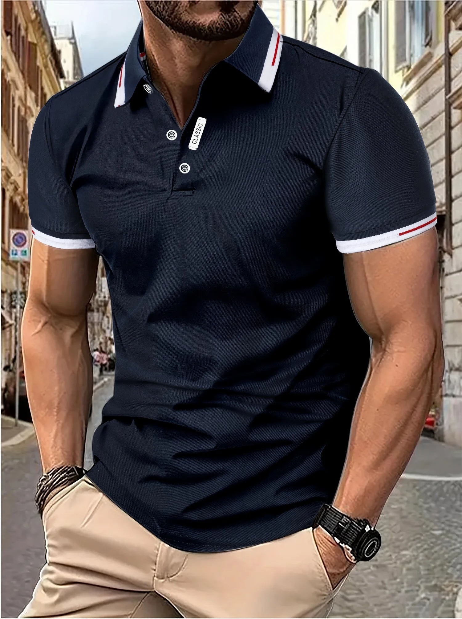 Polo uomo slim fit a maniche corte