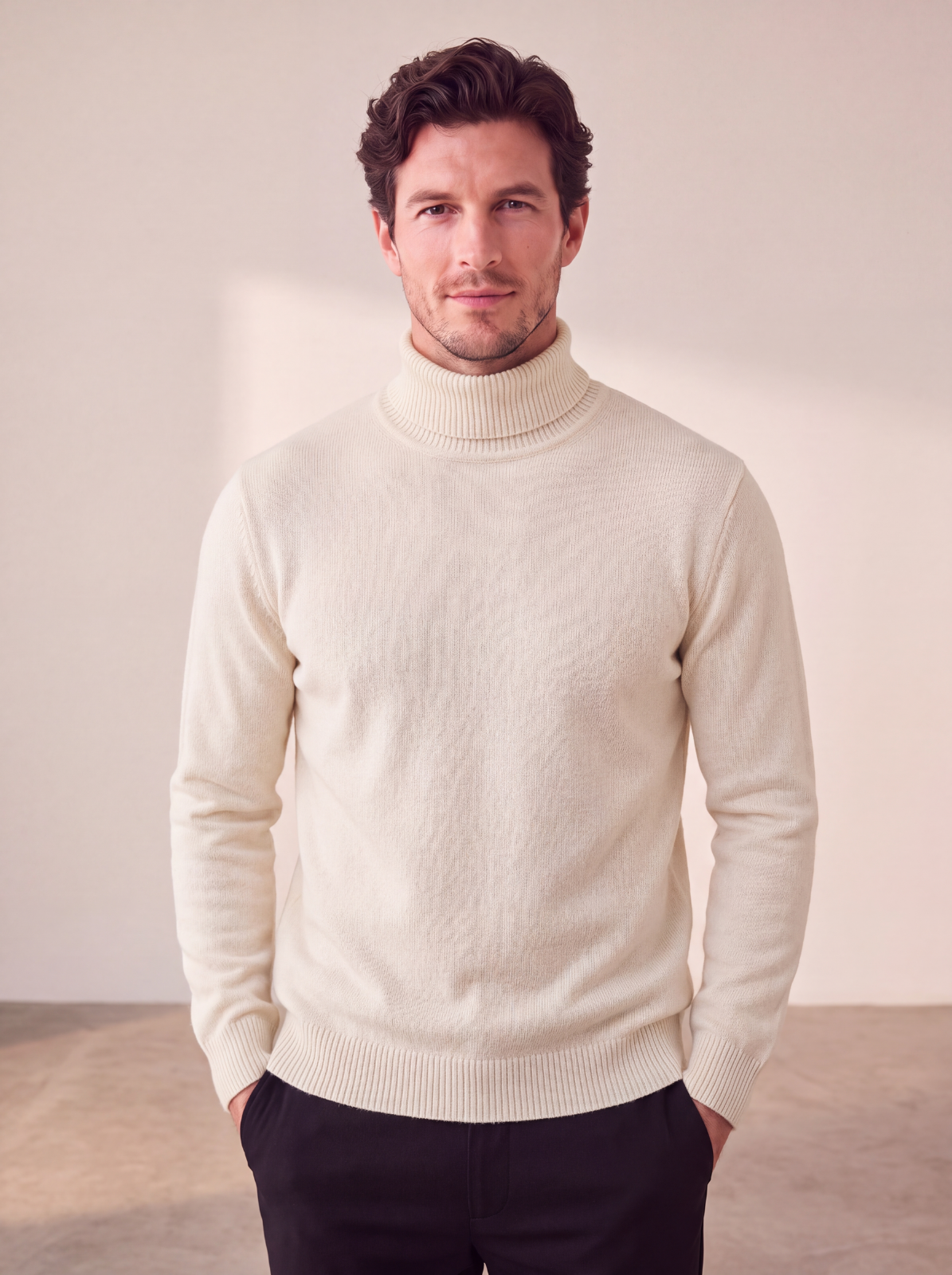 Maglione a Collo Alto da Uomo con Maniche Lunghe