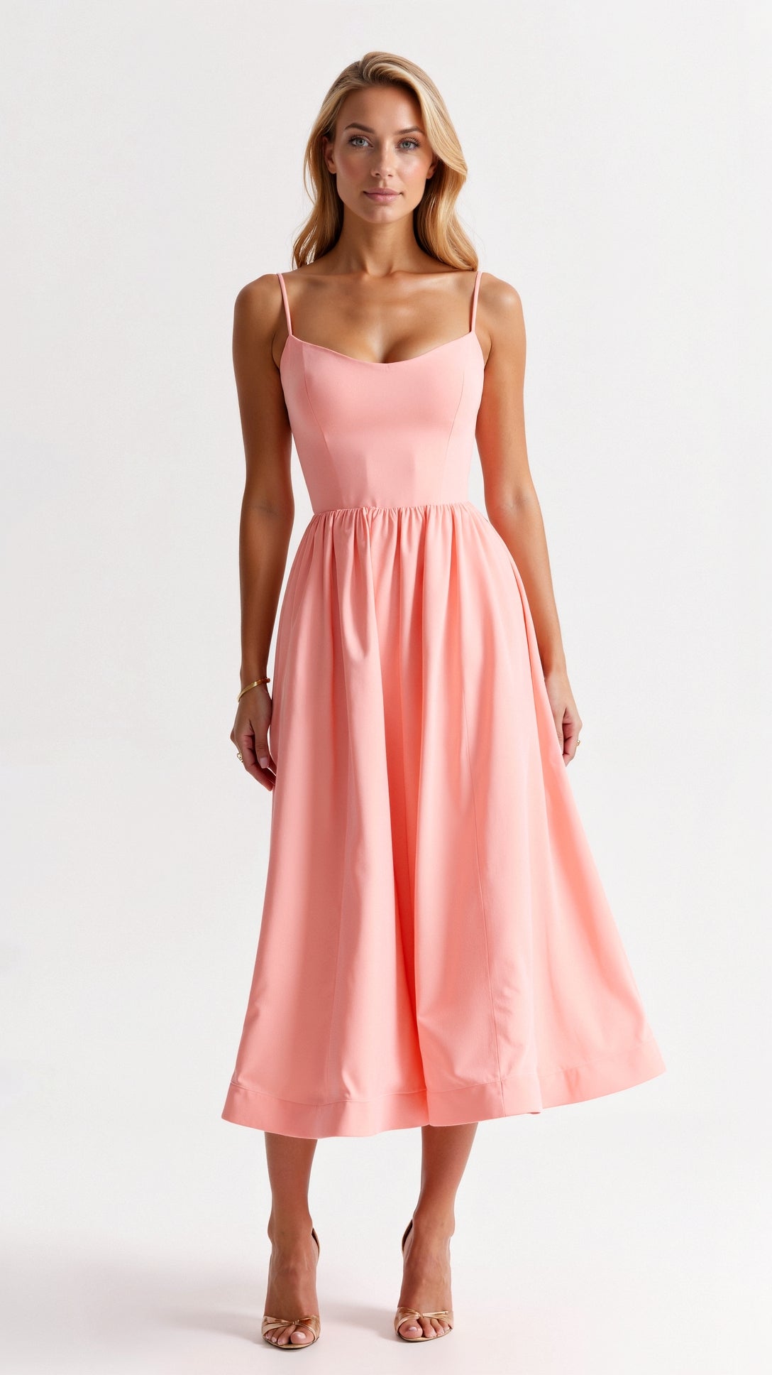 Flydende midikjole