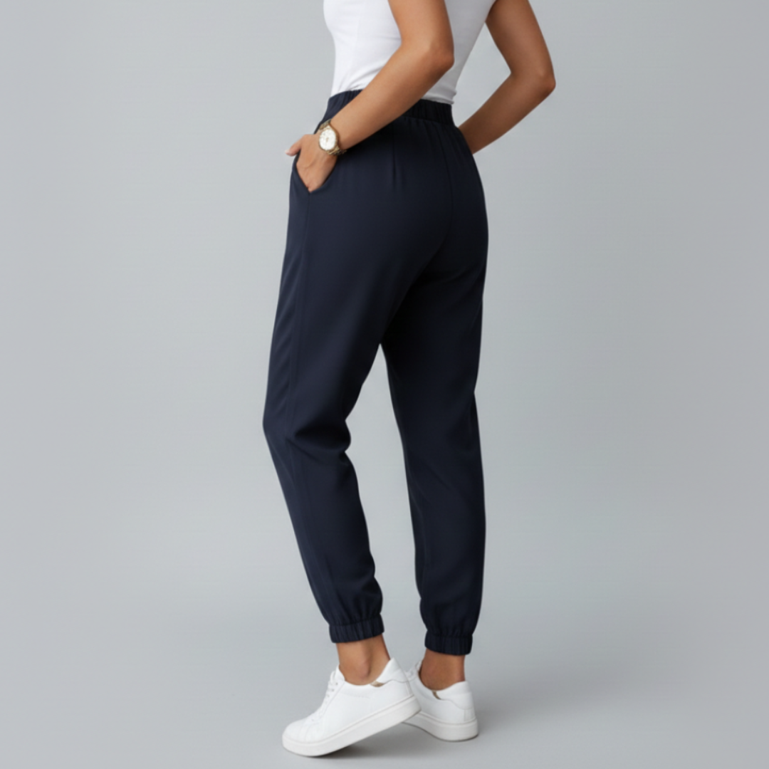Pantaloni Eleganti Donna Vita Alta e Fondo Elastico