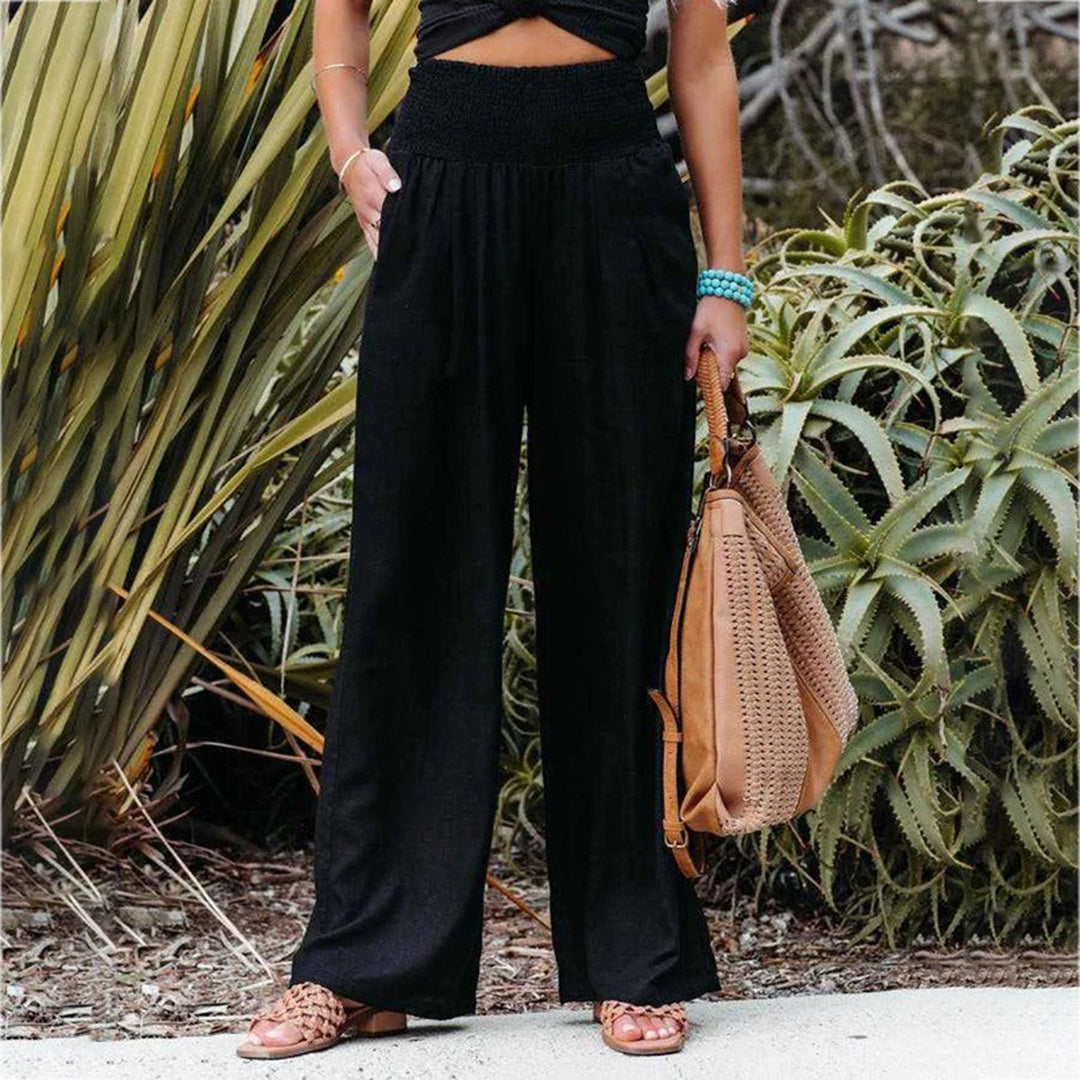 Pantaloni palazzo donna a vita alta