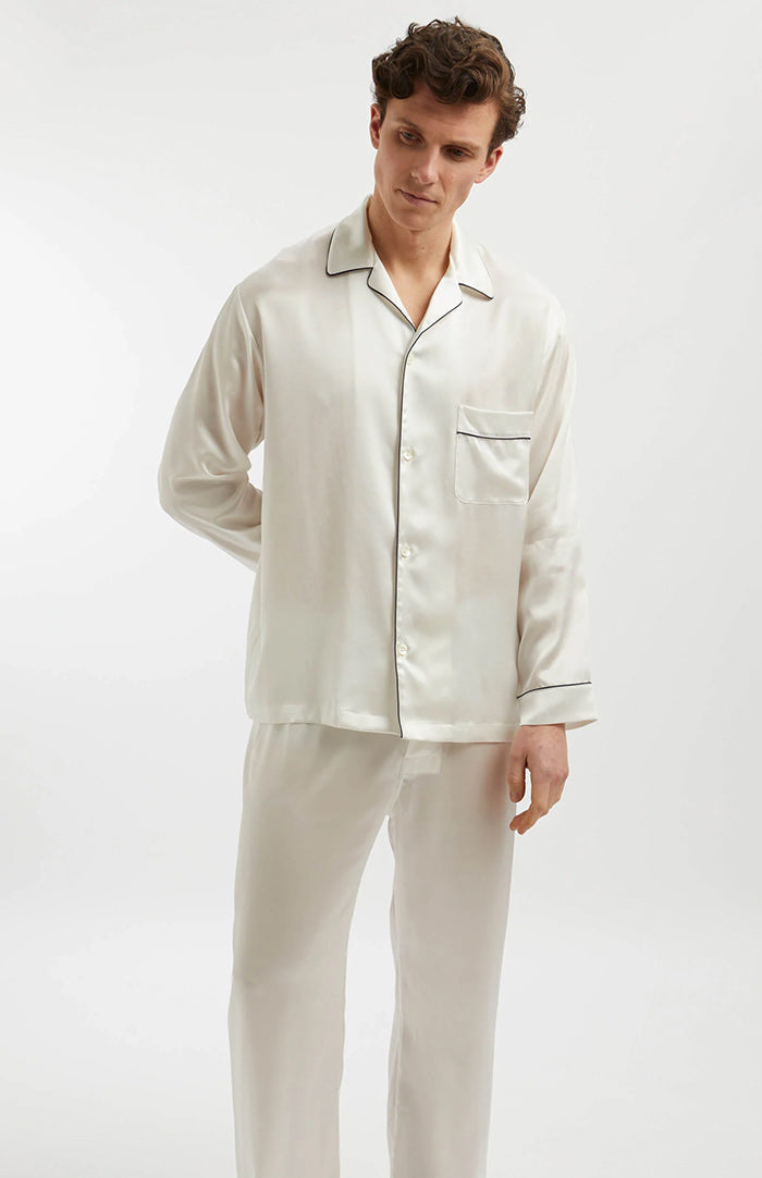 Classic White | Set Loungewear in Raso da Uomo