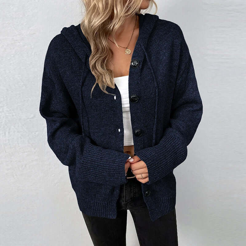 Cardigan da Donna con Scollo a V e Bottoni