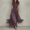 Maxi abito elegante in pizzo e chiffon