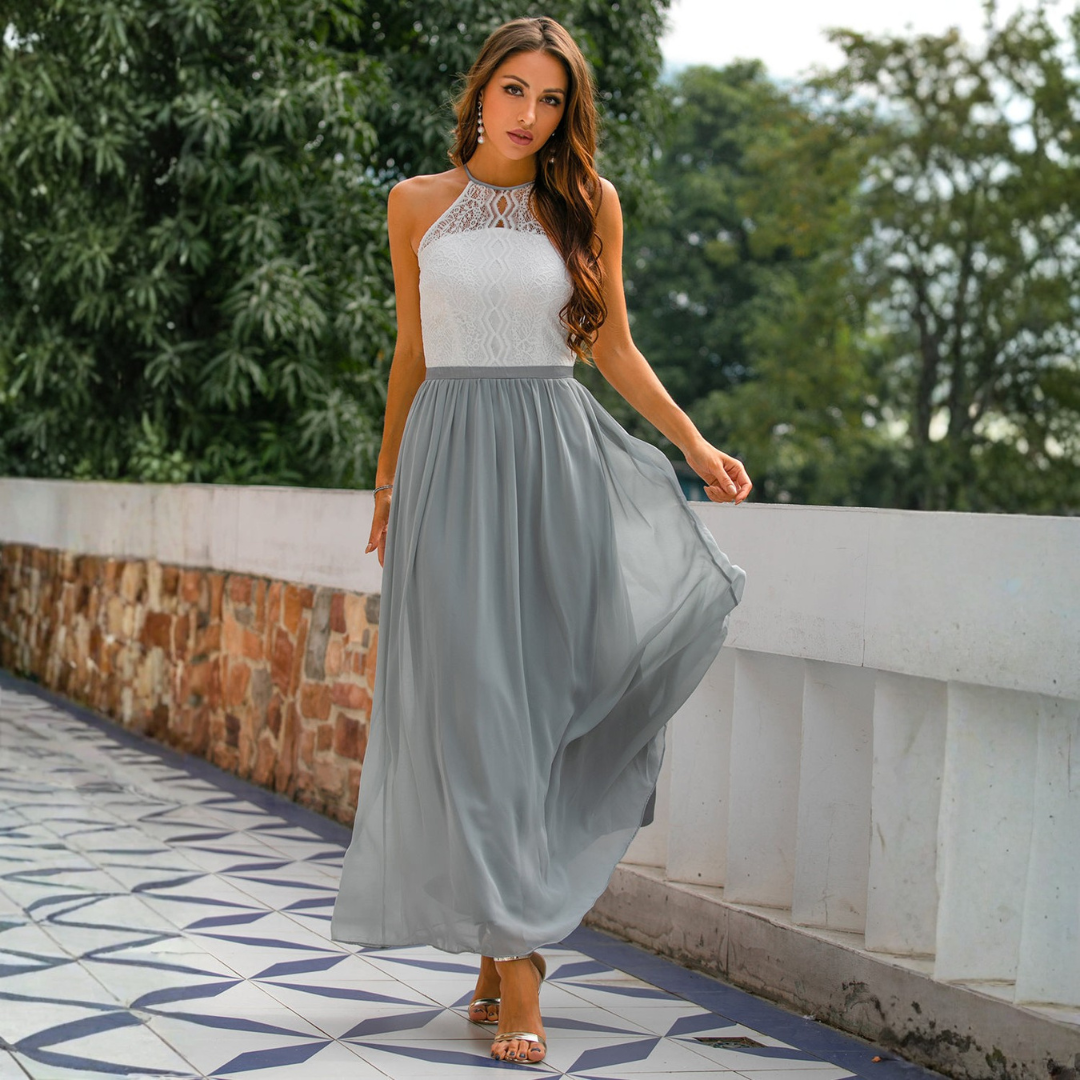 Celia | Gonna Lunga da Invitata al Matrimonio Fluida Donna Vita Alta