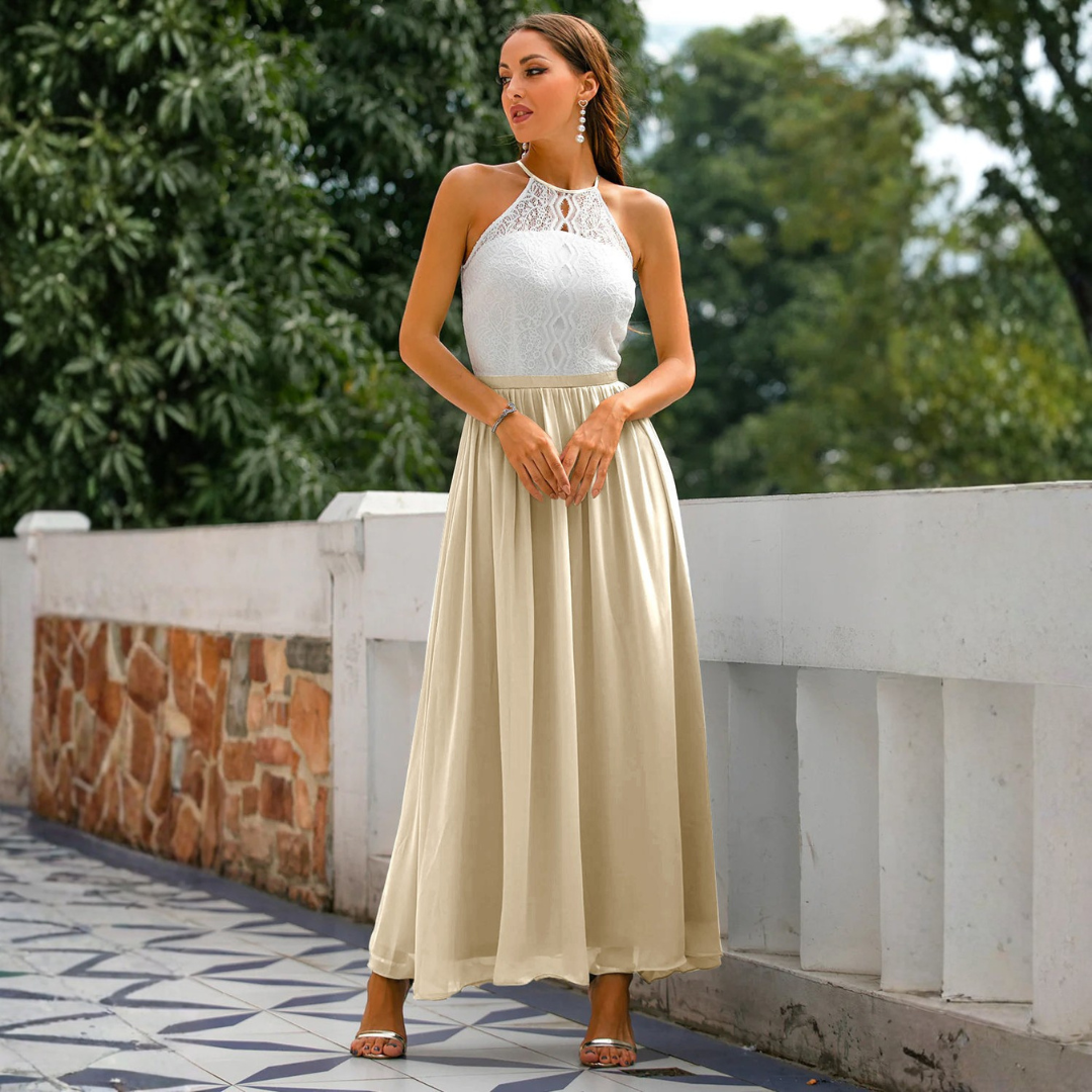 Celia | Gonna Lunga da Invitata al Matrimonio Fluida Donna Vita Alta