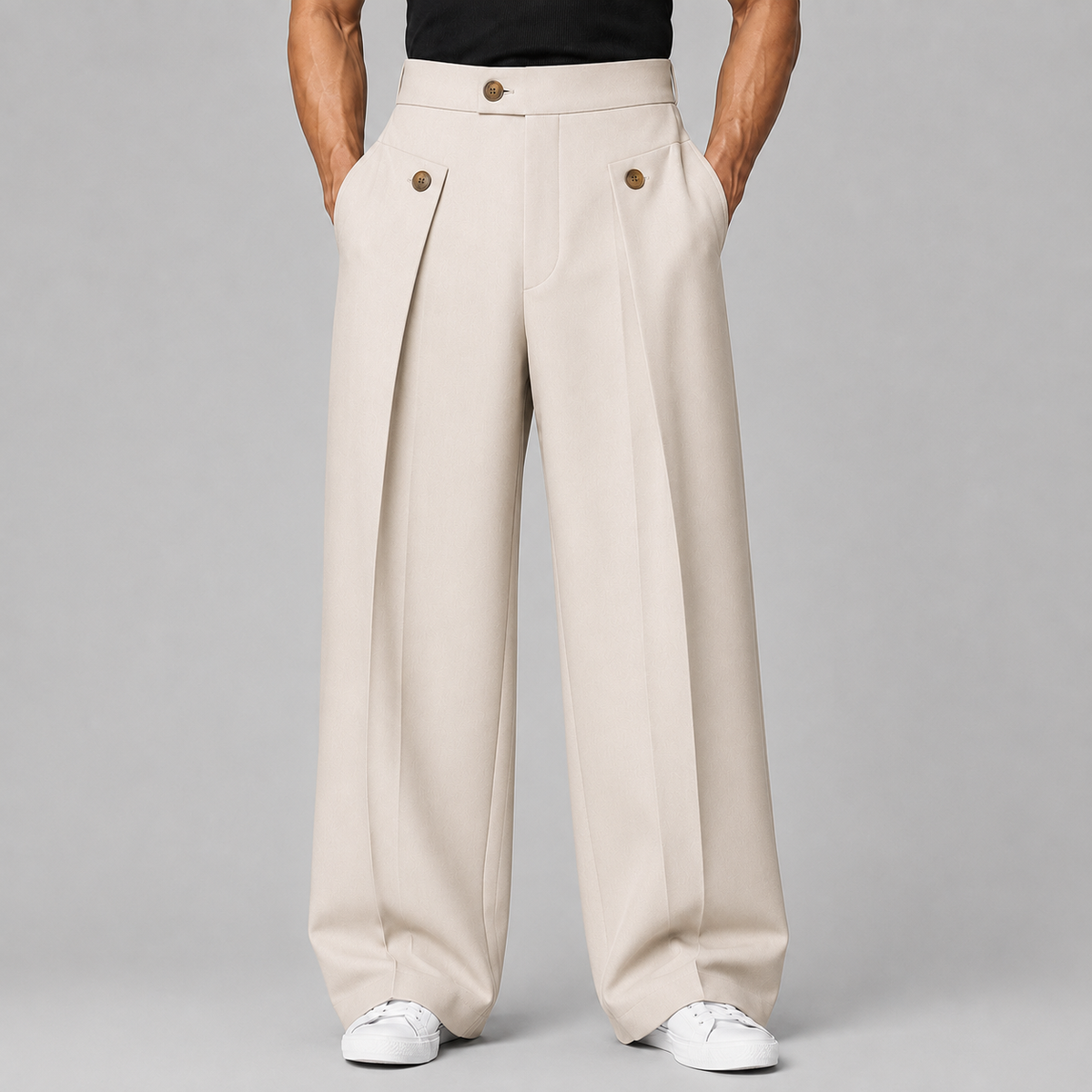 Pantaloni Palazzo da Uomo con Pieghe
