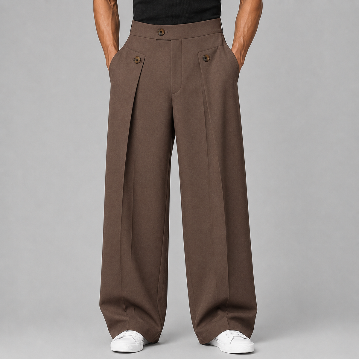 Pantaloni Palazzo da Uomo con Pieghe